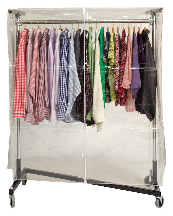 Quality Fabricators Clear Vinyl Cover with Zipper for Garment Rack