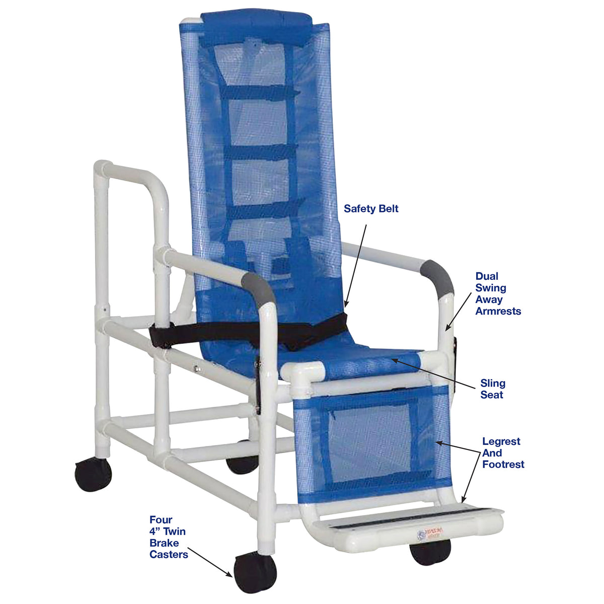 MJM International 100 Series Tilt Reclining Shower Chair with