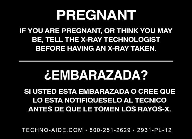 Techno-Aide Bilingual Pregnancy X-Ray Signs