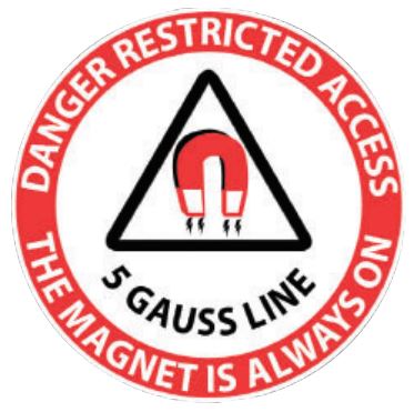 Creative Living Medical Danger Restricted Access MRI Gauss Line Round Sticker