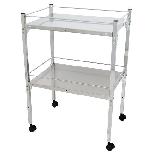 MRI Non-Magnetic Utility Table with Two Shelves and Rails