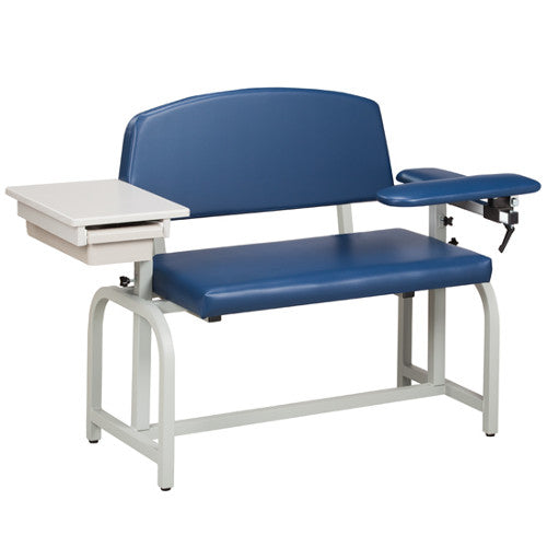 Lab X Series Extra Wide Blood Draw Chair with Flip Arm & Drawer