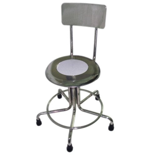 MRI Non-Magnetic Adjustable Height Doctor Stool, w/Back, 21-27"