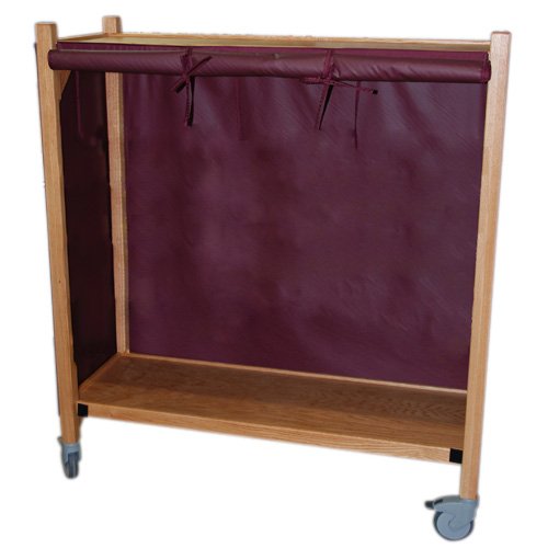 MRI Non-Magnetic Oak Coil Cart with Two Shelves