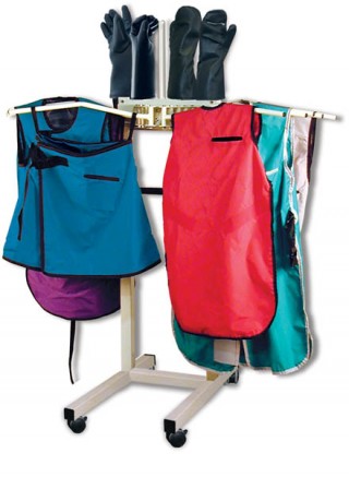 Techno-Aide Mobile X-ray Apron Rack with Glove Adapter