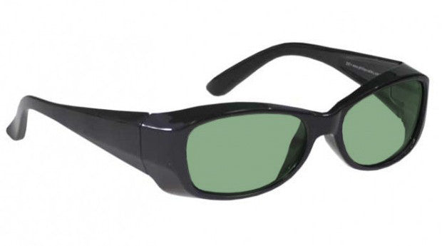 Model 375 Women's Glassworking Safety Glasses - Light Green Filter - Black
