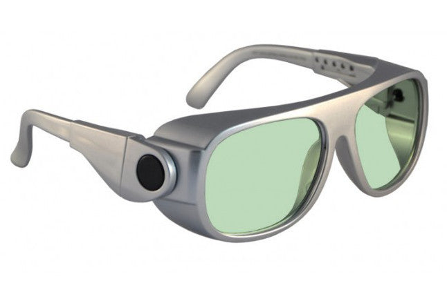 Model 66 Glassworking Safety Glasses - Light Green Filter - Silver