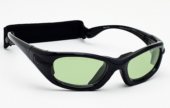 Model EGM Glassworking Safety Glasses - Light Green Filter - Black