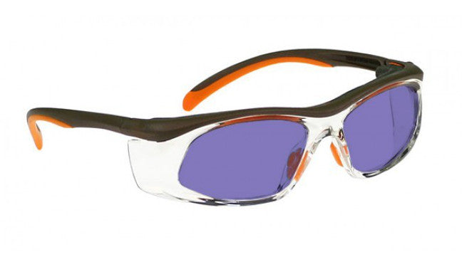 Model 206 Glassworking Safety Glasses - Polycarbonate Sodium Flare - Orange and Brown with Clear Side Shields