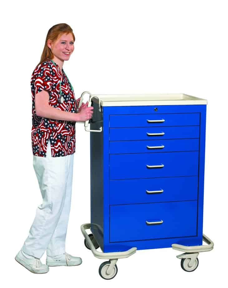 6 Drawer Anesthesia Cart with Key Lock