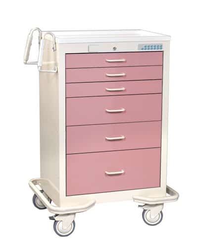 6 Drawer Medical Cart with Proximity Reader