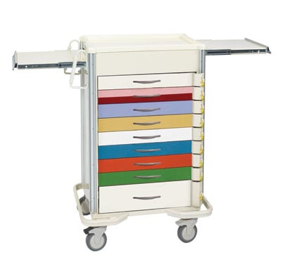 Emergency Crash Cart - Select Series 9 Drawer Pediatric Crash Cart with Individual Lock Bars