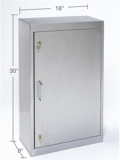 Stainless Steel Narcotic Storage Cabinet - Double Key Lock 