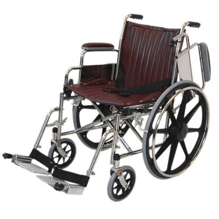 18" Wide Non-Magnetic MRI Wheelchair w/ Flip Back Arms and Detachable Footrests