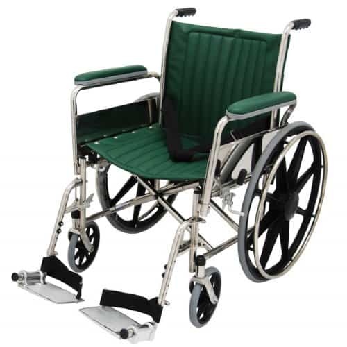 20" Wide Non-Magnetic MRI Wheelchair w/ Detachable Footrests - Green
