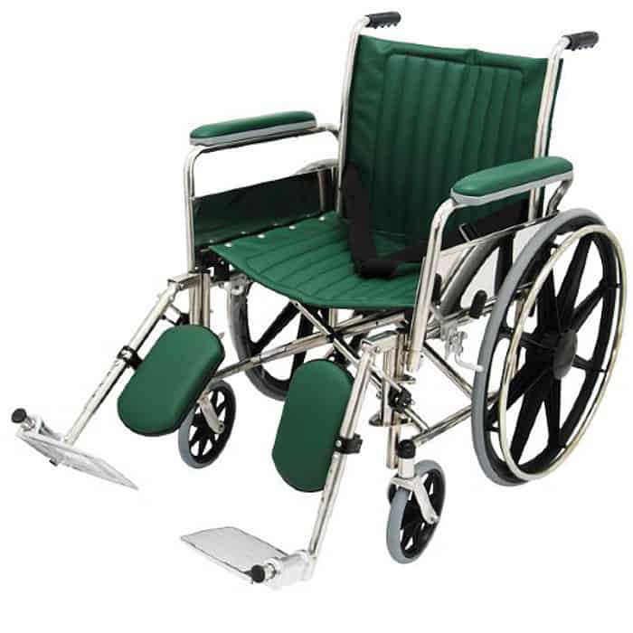 20" Wide Non-Magnetic MRI Wheelchair w/ Detachable Elevating Legrests - Green